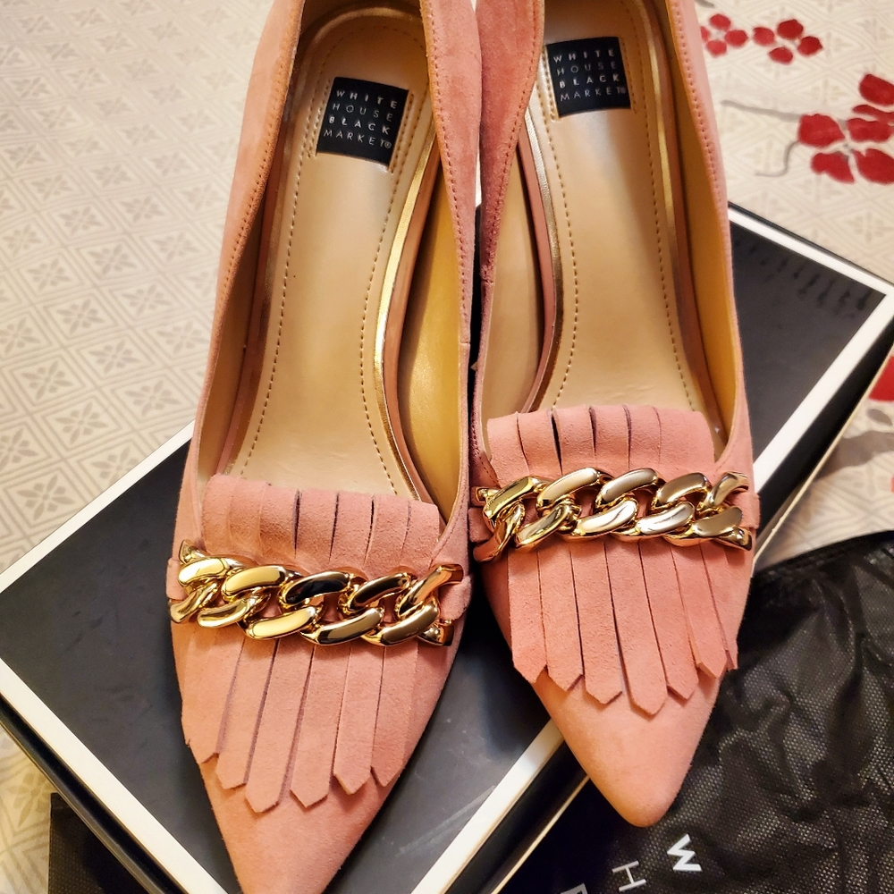 Suede Fringe High-Heel Pump